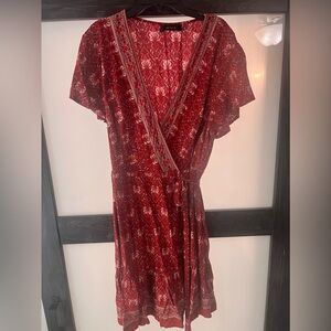 Zessica red wrap dress